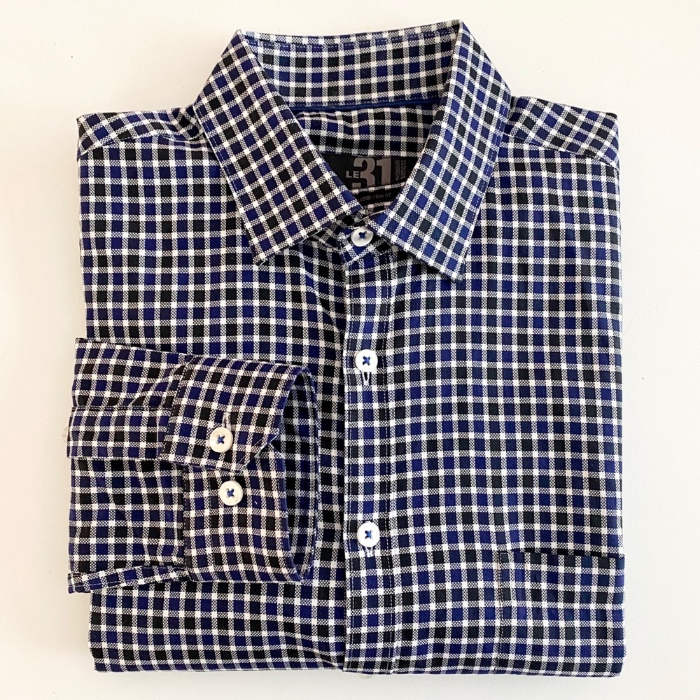👔 NEW Simons Blue & Black Check Shirt